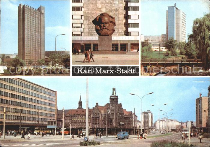 Karl-Marx-Stadt CHEMNITZ Interhotel Kongress Karl-Marx-Monument Hochhaus Rosenho