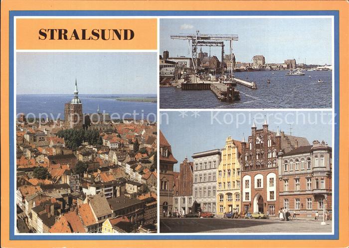 Stralsund Mecklenburg Vorpommern Ziegelgrabenbruecke Hafen Alte Markt