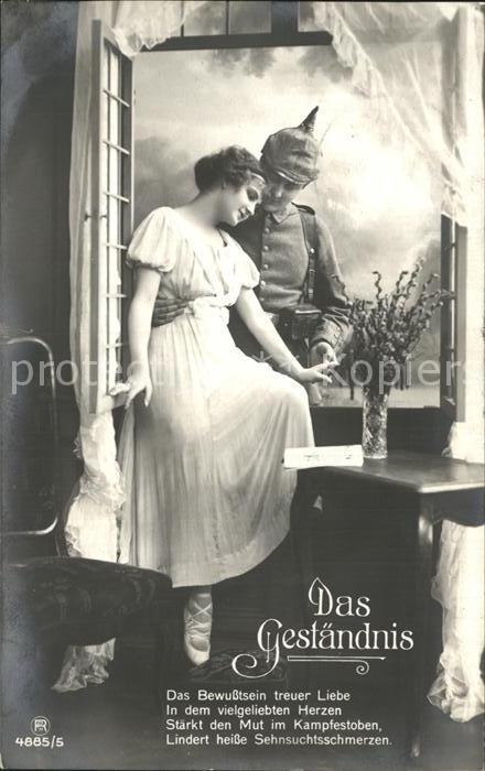 Foto RPH Nr. 4885/5 Frau Soldat Poesie Das Geständni