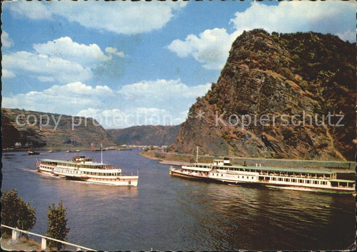Dampfer Seitenrad Loreley-Felsen Rhein