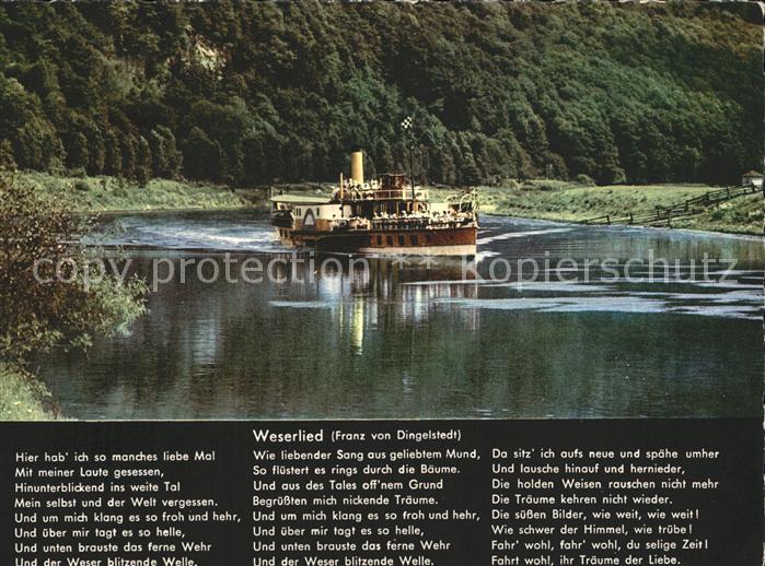 Dampfer Seitenrad Weserlied Franz von Dingelstedt