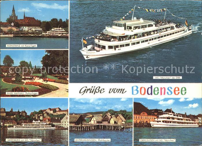 Motorschiffe MS Muenchen Insel Mainau ueberlingen Meersburg Konstanz