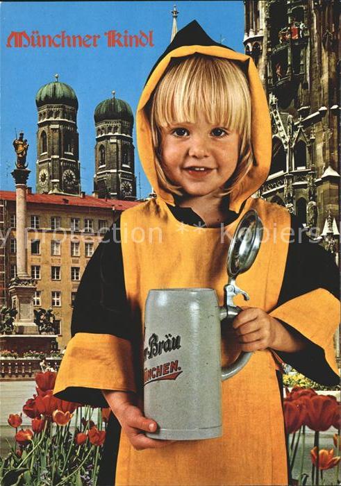 Muenchner Kindl Muenchen Marienplatz Mariensaeule Frauenkirche