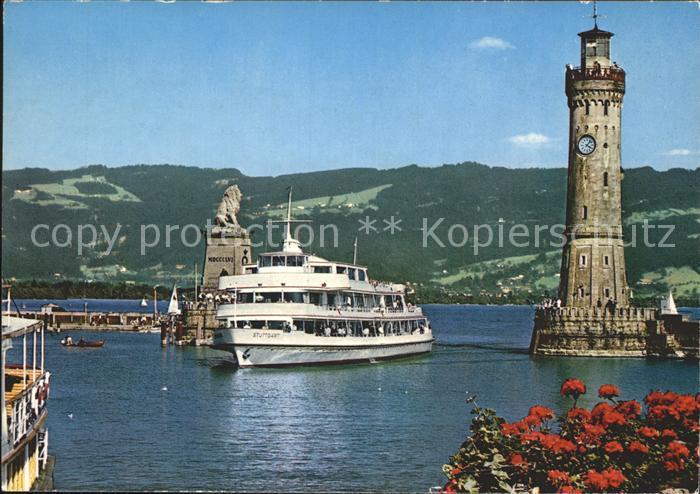 Motorschiffe MS Stuttgart Lindau Bodensee Hafeneinfa