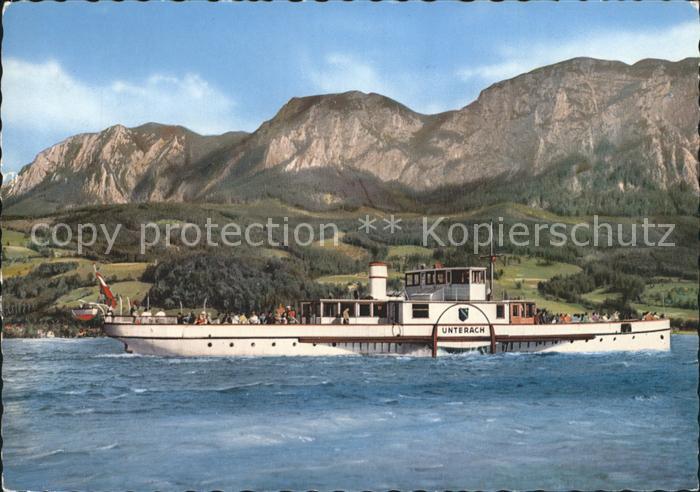 Dampfer Seitenrad Unterach Attersee Hoellengebirge