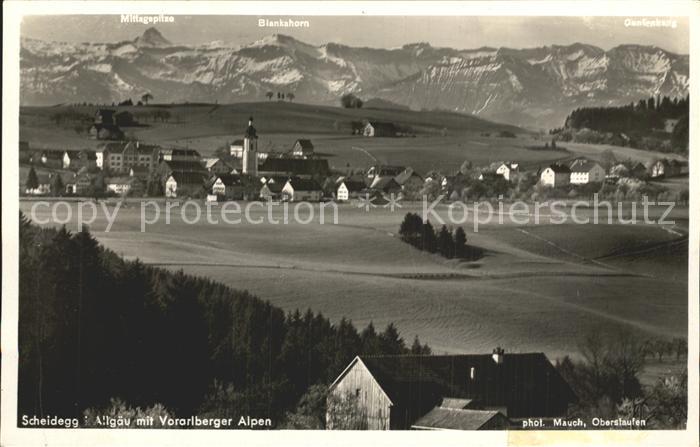 Scheidegg Allgaeu Panorama mit Vorarlberger Alpen