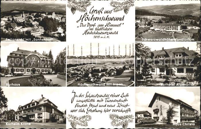Hoechenschwand Schwarzwald BW Hotel Sonnenhof Kurhaus Kurheim Sanatorium Schwarz