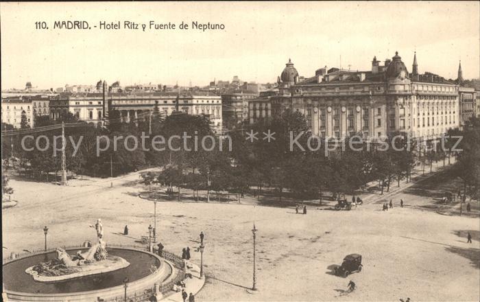 Madrid Spain Hotel Ritz y Fuente de Neptuno