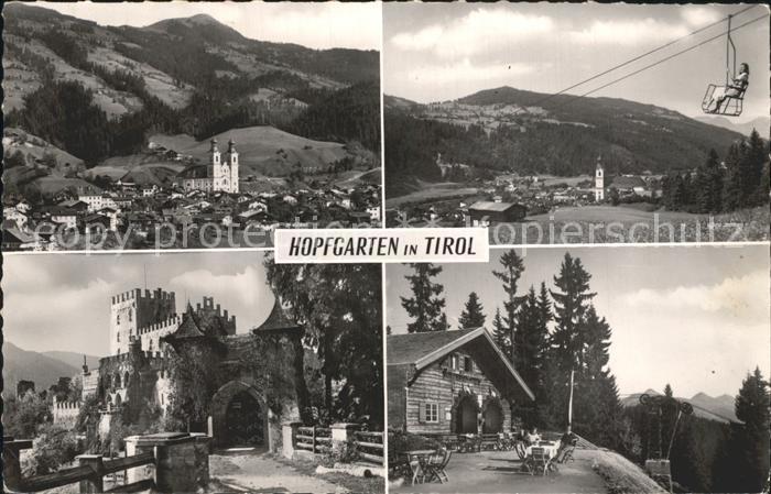 Hopfgarten Brixental Panorama Kirche Sessellift Berghuette Schloss