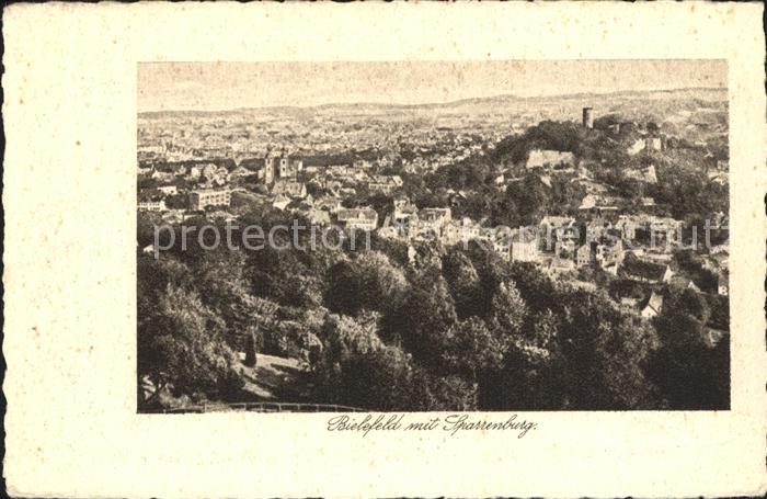BIELEFELD  CITY Panorama mit Sparrenburg Kupfertiefdruck Buetten