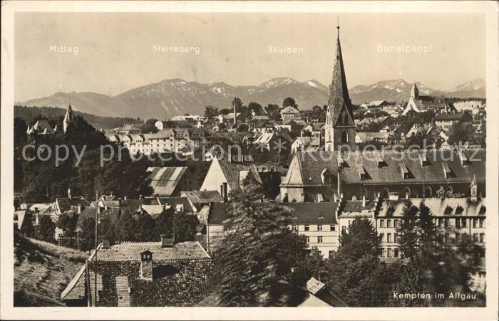 Kempten Allgaeu Altstadt Kirche Alpenblick