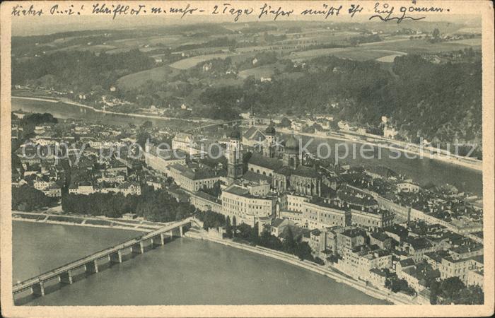 PAssAU Bayern mit Inn und Donaubruecke Fliegeraufnahme Nr 208