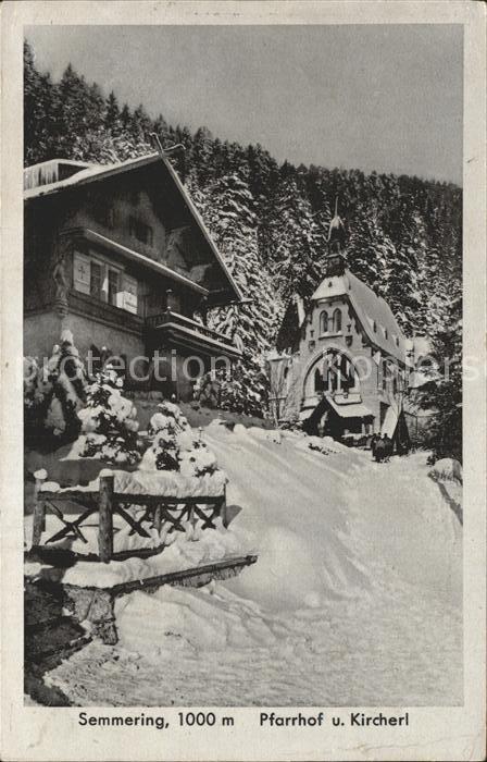 Semmering Niederoesterreich Pfarrhof und Kircherl im Winter