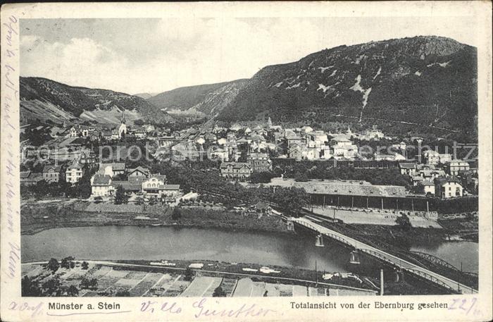 Muenster Stein Ebernburg Bad Totalansicht von der Ebernburg gesehen
