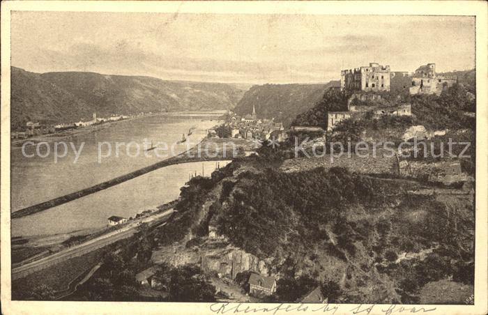 St Goar Panorama Rhein Ruine Rheinfels