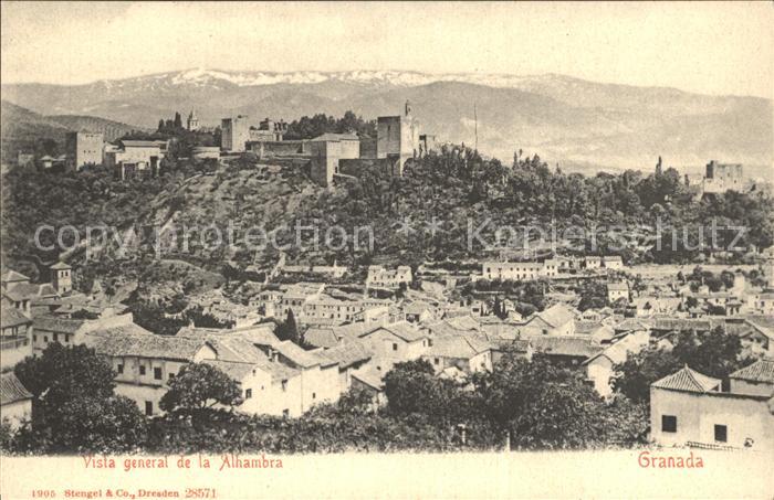 Granada Andalucia Vista general de la Alhambra