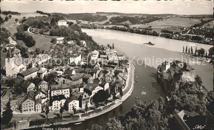 PAssAU Bayern Dreifluessestadt Ilz Donau Inn Blick vom Oberhaus Niederhaus Ilzst