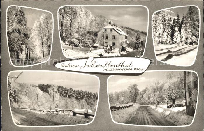 Abterode Cafe Restaurant Schwalbenthal Hoher Meissner Winterpanorama