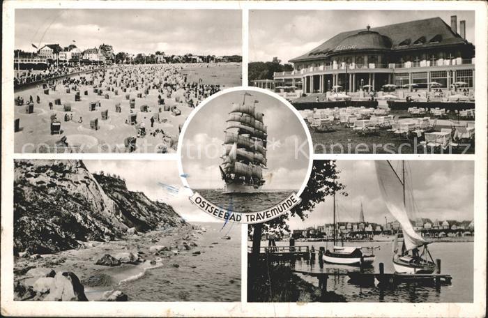 Travemuende Ostseebad Strand Kueste Hafen Segelschiff Casino Terrasse
