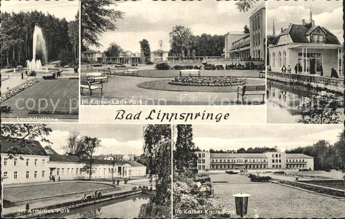Bad Lippspringe Leuchtfontaene Kaiser Karls Platz Arminius Park