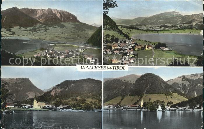 Walchsee Tirol Teilansichten mit Alpenpanorama