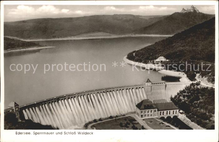 Waldeck Edersee Sperrmauer Edertalsperre Stausee Schloss Fliegeraufnahme