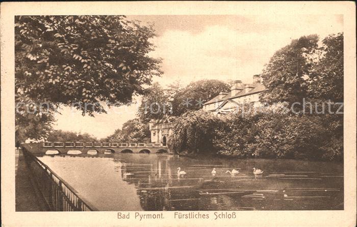 Bad Pyrmont Fuerstliches Schloss Bruecke Schwaene