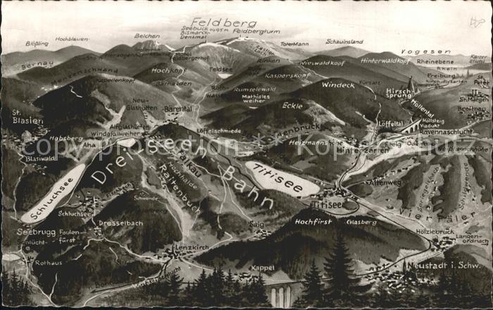 TITISEE Schwarzwald BW und Umgebung Drei Seen Bahn Feldberg Schwarzwald aus der