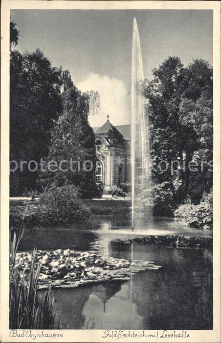 Bad Oeynhausen Goldfischteich mit Lesehalle Fontaene