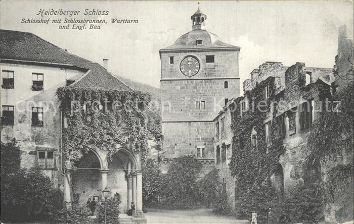 Heidelberg Neckar Schloss Schlosshof Schlossbrunnen Wartturm Englischer Bau