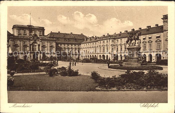 MANNHEIM BW Schlosshof Denkmal Kupfertiefdruck