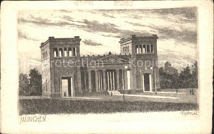 Muenchen Bayern Proplylaeen Bauwerk Kuenstlerkarte