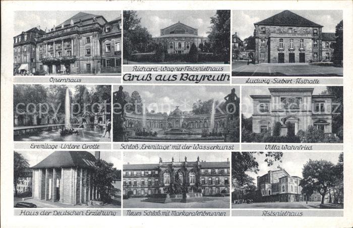 Bayreuth Opernhaus Festspielhaus Festhalle Villa Schloss Wasserkunst Eremitage G