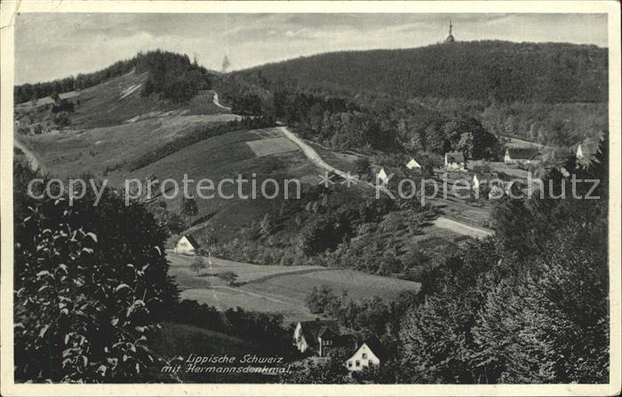 Detmold Lippische Schweiz mit Hermannsdenkmal Teutoburger wald
