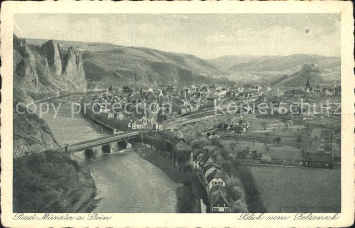 Bad Muenster Stein Ebernburg Panorama Blick vom Felseneck