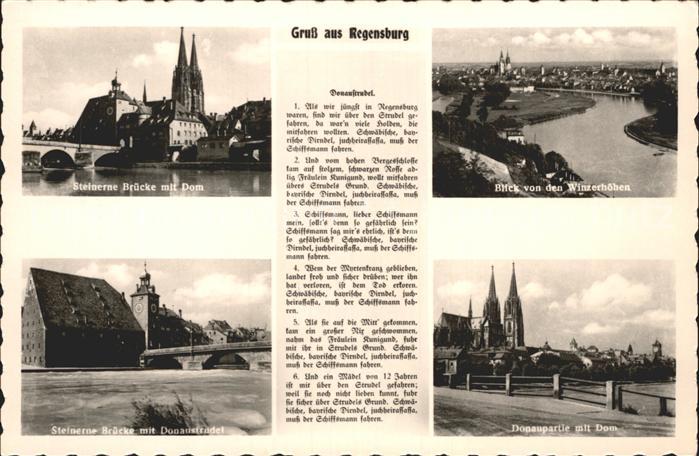 REGENSBURG Bayern Steinerne Bruecke Dom Donaupartie