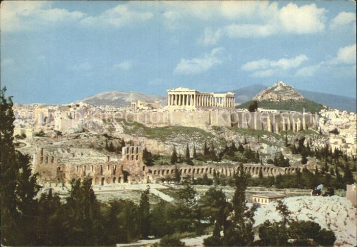Athen Griechenland Gesamtansicht der Akropolis