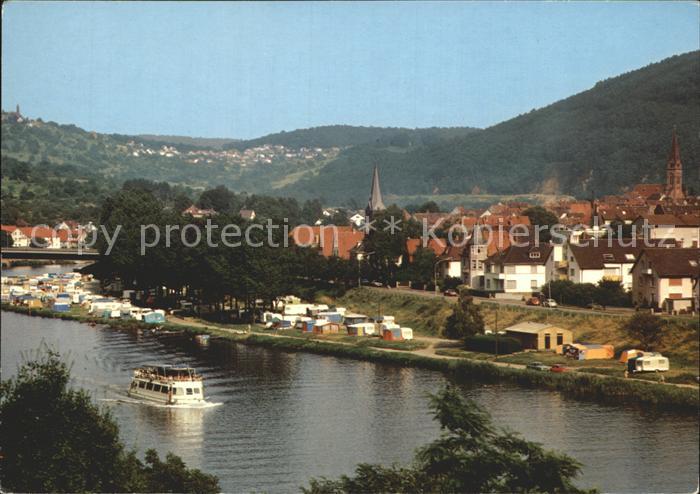 Neckargemuend Neckartal mit Dilsberg und Campingplatz