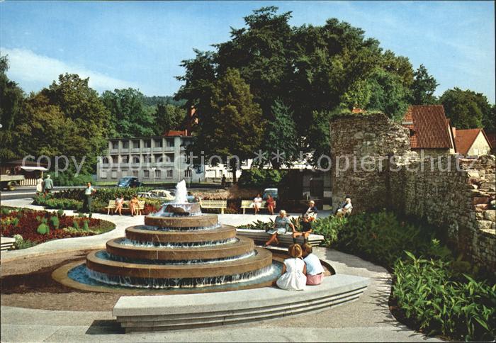 Bad Orb Springbrunnen mit Stadtmauer