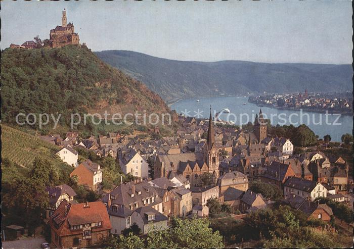 Braubach Rhein Teilansicht mit Marksburg
