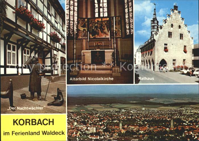 Korbach Der Nachtwaechter Altarbild Nicolaikirche Rathaus Gesamtansicht