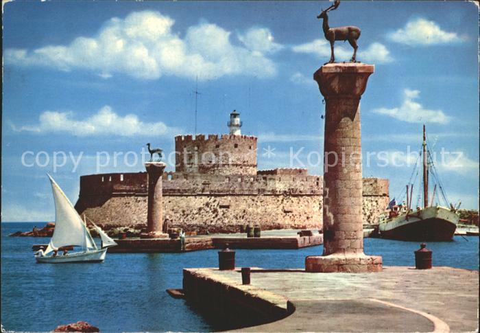 Rhodos Rhodes aegaeis Leuchtturm Der Hirsch