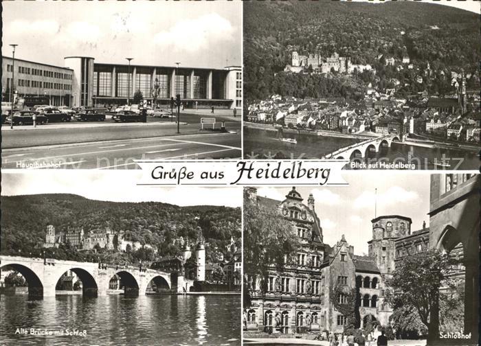 Heidelberg Neckar Hauptbahnhof Bruecke Schloss
