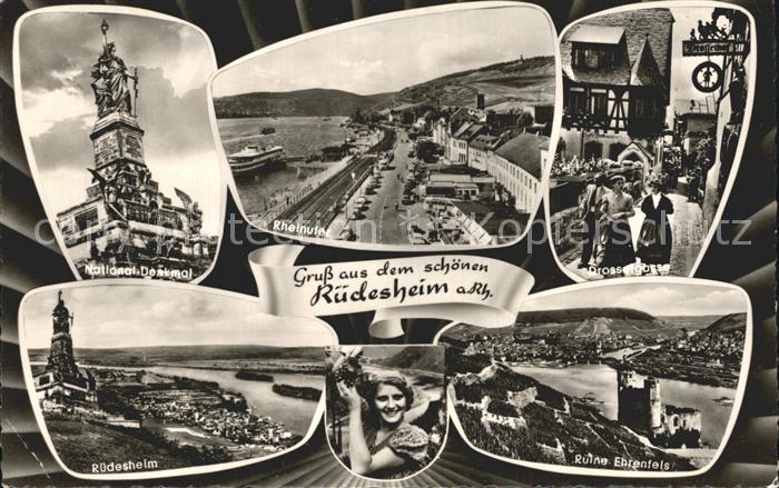 Ruedesheim Rhein Nationaldenkmal Ruine-Ehrenfels Drosselgasse