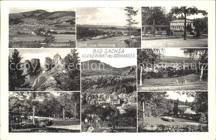 Bad Sachsa Harz Warteberg Roemersteine Kurhotel Schuetzenhaus Schmelzteich