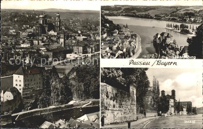 PAssAU Bayern Dreifluessestadt Innkai Fliegeraufnahme