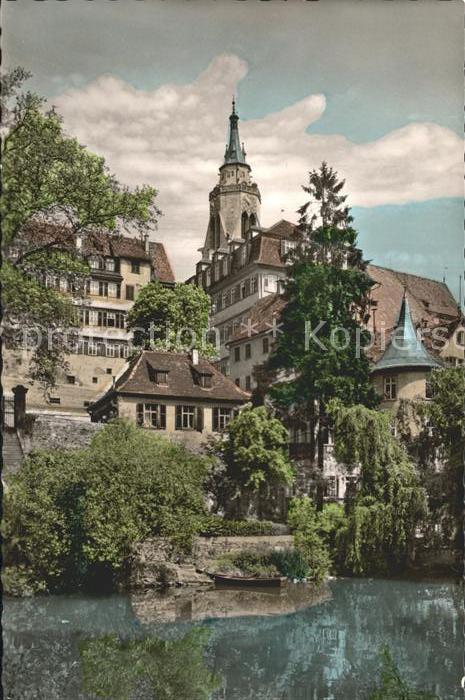 TueBINGEN BW Neckarpartie Stiftskirche mit Hoelderlinturm