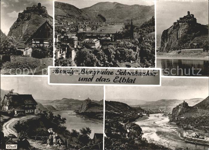 Aussig Tschechien Burgruine Schreckenstein Elbtal