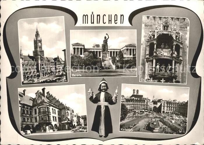 Muenchen Bayern Bavaria Rathaus Karlsplatz Glockenspiel