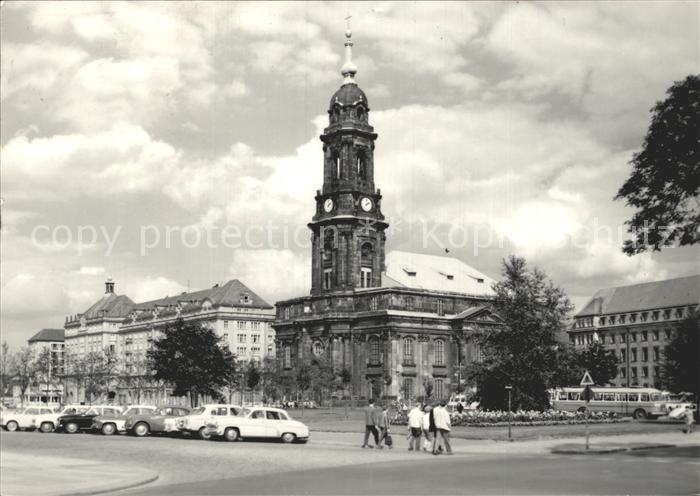 DRESDEN Elbe Altmarkt mit Kreuzkirche